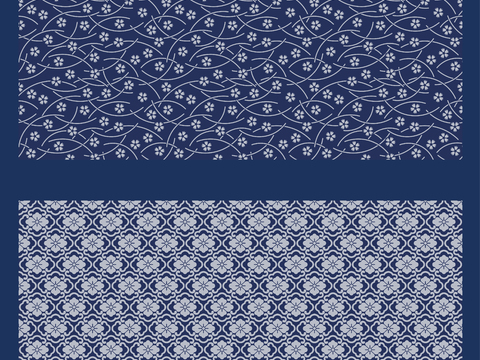  民间传统蓝印花布纹20 