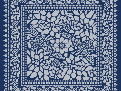  民间传统蓝印花布纹10 