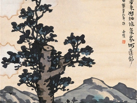  丰子恺水墨绘画作品，写意水墨画，水墨风漫画156 