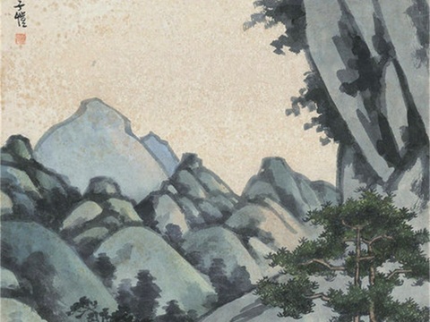  丰子恺水墨绘画作品，写意水墨画，水墨风漫画22 