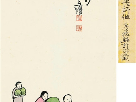  丰子恺水墨绘画作品，写意水墨画，水墨风漫画25 