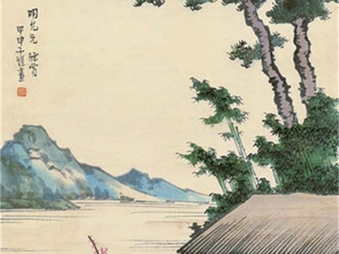  丰子恺水墨绘画作品，写意水墨画，水墨风漫画151 