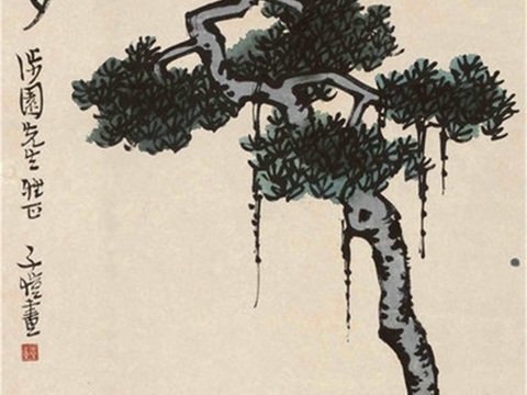  丰子恺水墨绘画作品，写意水墨画，水墨风漫画102 