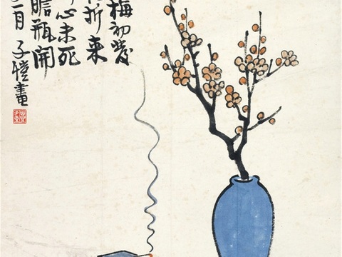 丰子恺水墨绘画作品，写意水墨画，水墨风漫画74