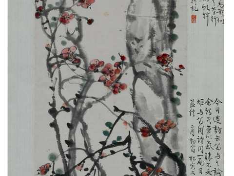  吴冠中绘画作品，写意水墨画，近现代水墨画，写意江南古镇水墨画 