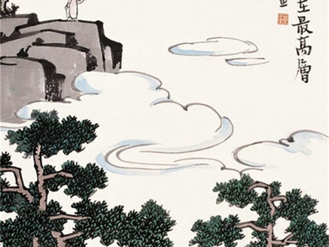 丰子恺水墨绘画作品，写意水墨画，水墨风漫画131