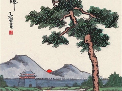  丰子恺水墨绘画作品，写意水墨画，水墨风漫画149 