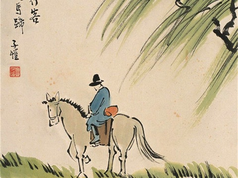 丰子恺水墨绘画作品，写意水墨画，水墨风漫画123