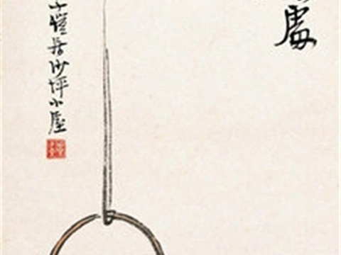  丰子恺水墨绘画作品，写意水墨画，水墨风漫画130 