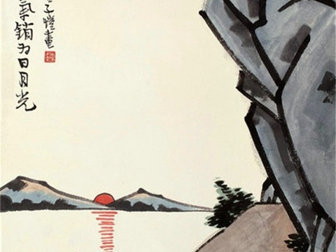 丰子恺水墨绘画作品，写意水墨画，水墨风漫画90