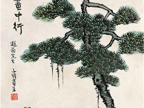 丰子恺水墨绘画作品，写意水墨画，水墨风漫画162