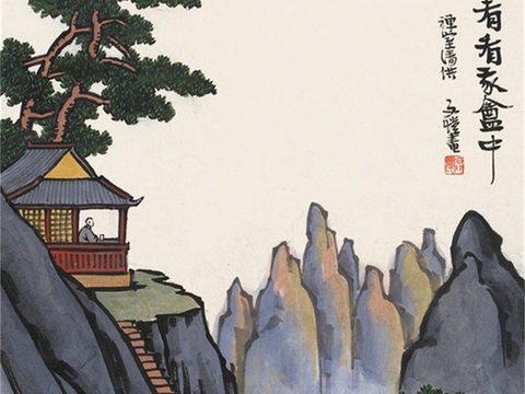 丰子恺水墨绘画作品，写意水墨画，水墨风漫画150