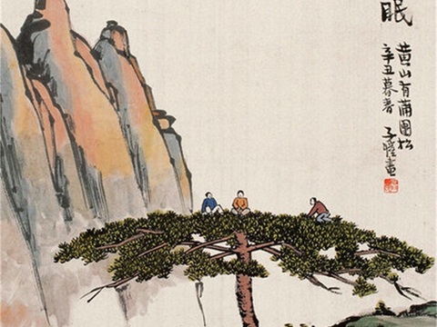 丰子恺水墨绘画作品，写意水墨画，水墨风漫画124