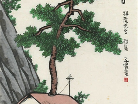  丰子恺水墨绘画作品，写意水墨画，水墨风漫画85 