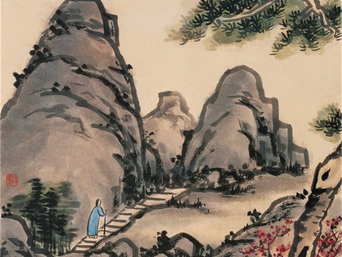 丰子恺水墨绘画作品，写意水墨画，水墨风漫画146