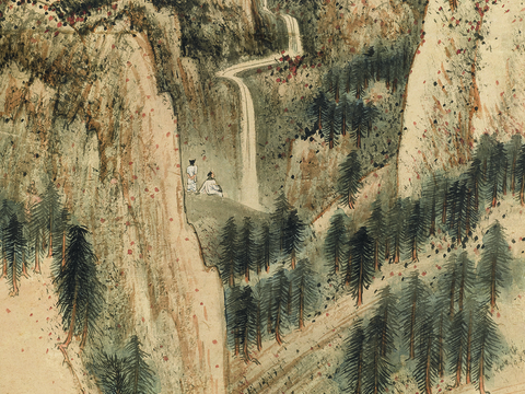 张大千绘画作品，中国近现代水墨画，写意水墨画-山水2