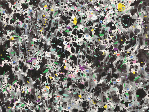  吴冠中绘画作品，写意水墨画，近现代水墨画，写意江南古镇水墨画 