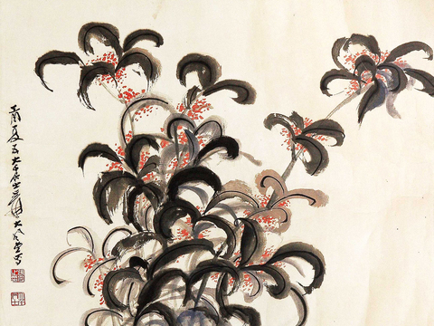  张大千绘画作品，中国近现代水墨画，写意水墨画44 