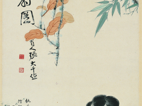 张大千绘画作品，中国近现代水墨画，写意水墨画-14B仕女图