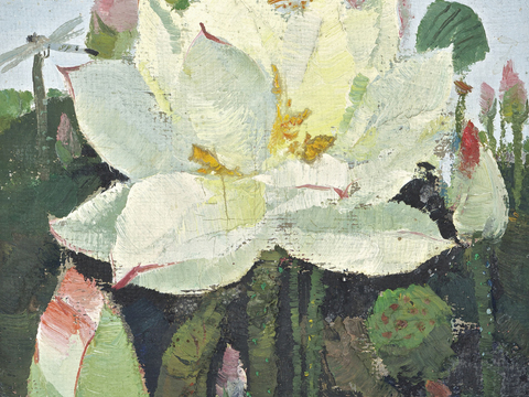  吴冠中绘画作品，写意水墨画，近现代水墨画，写意江南古镇水墨画 