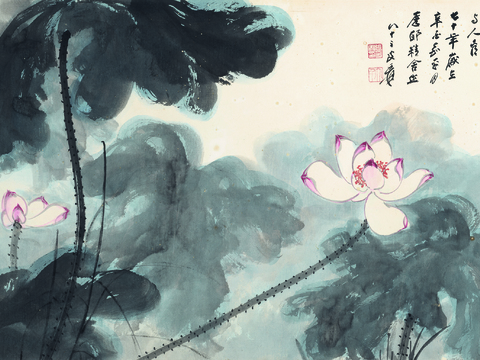  张大千绘画作品，中国近现代水墨画，写意水墨画11 