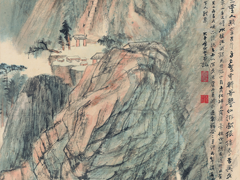  张大千绘画作品，中国近现代水墨画，写意水墨画39 