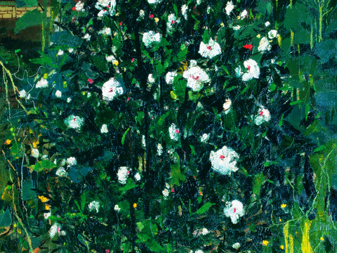  吴冠中绘画作品，写意水墨画，近现代水墨画，写意江南古镇水墨画 