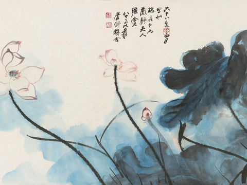  张大千绘画作品，中国近现代水墨画，写意水墨画60 