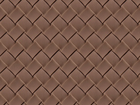  现代无缝菱形编织皮革 无缝棕色编织皮革 