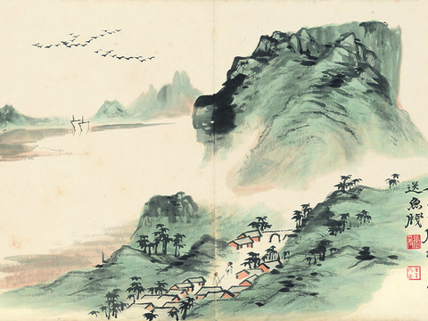  张大千绘画作品，中国近现代水墨画，写意水墨画16 