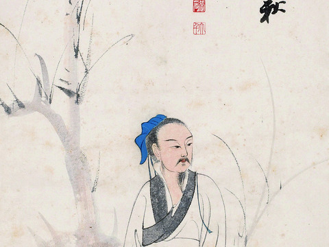 张大千绘画作品，中国近现代水墨画，写意水墨画丁亥嘉平年作 江