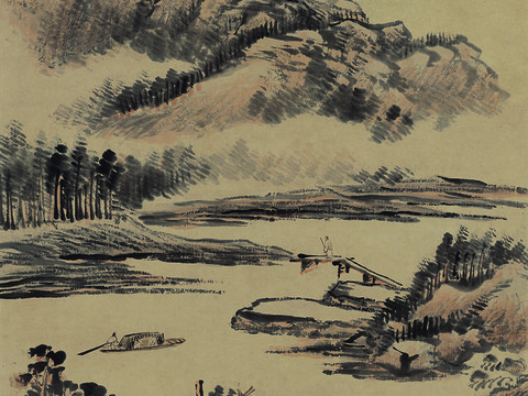  张大千绘画作品，中国近现代水墨画，写意水墨画9 