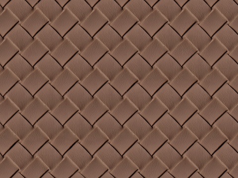  现代无缝菱形编织皮革 无缝棕色编织皮革 