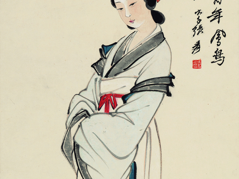  张大千绘画作品，中国近现代水墨画，写意水墨画38 