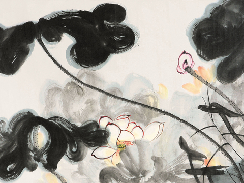 张大千绘画作品，中国近现代水墨画，写意水墨画41