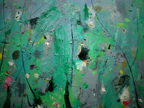  吴冠中绘画作品，写意水墨画，近现代水墨画，写意江南古镇水墨画 