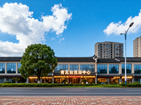 大街外景 门面外景，窗景，城市街道