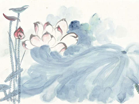  张大千绘画作品，中国近现代水墨画，写意水墨画83 