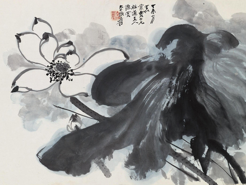  张大千绘画作品，中国近现代水墨画，写意水墨画54 