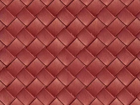  现代编织皮 无缝红色菱形编织皮革贴图 