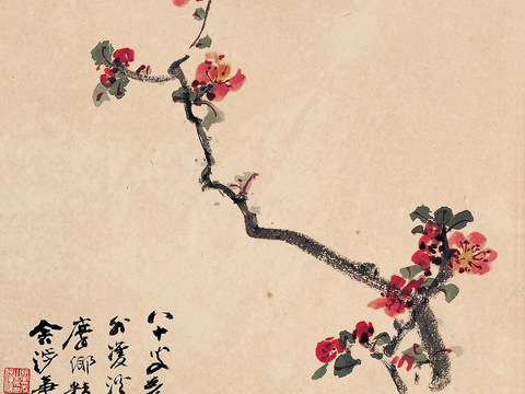 张大千绘画作品，中国近现代水墨画，写意水墨画梅花图