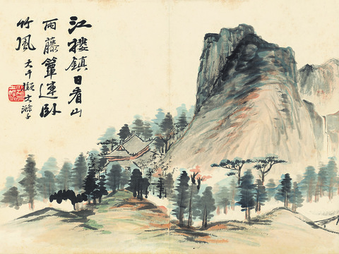 张大千绘画作品，中国近现代水墨画，写意水墨画18