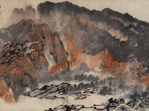 张大千绘画作品，中国近现代水墨画，写意水墨画六十年