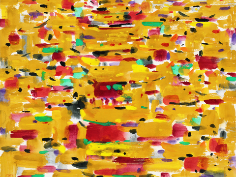  吴冠中绘画作品，写意水墨画，近现代水墨画，写意江南古镇水墨画 