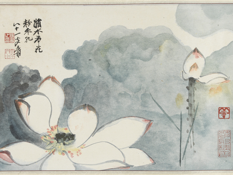 张大千绘画作品，中国近现代水墨画，写意水墨画6