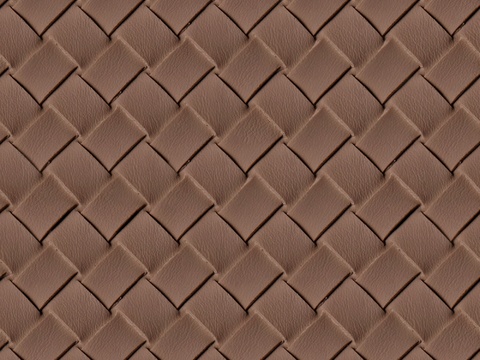  现代无缝菱形编织皮革 无缝棕色编织皮革 