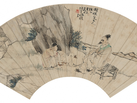 齐白石写意水墨画，近现代水墨画-折枝花卉扇面-2