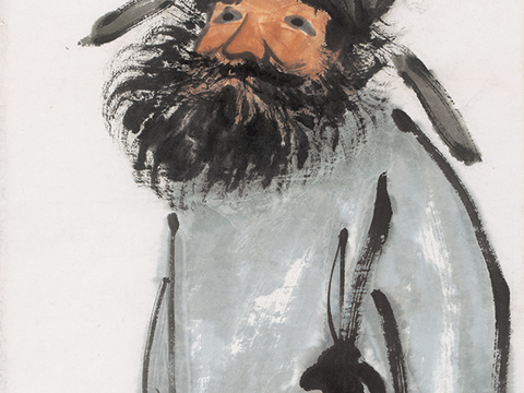 齐白石写意水墨画，近现代水墨画-降妖图 34X120