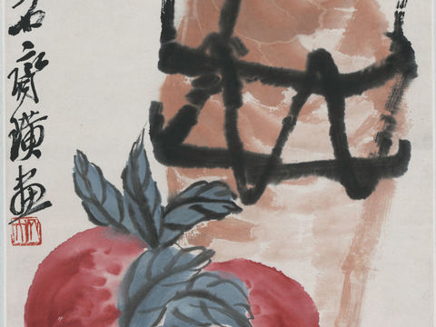 齐白石写意水墨画，近现代水墨画-贺寿图