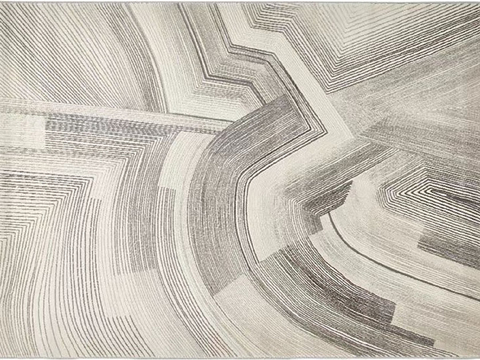 现代轻奢条纹地毯 米色条纹地毯